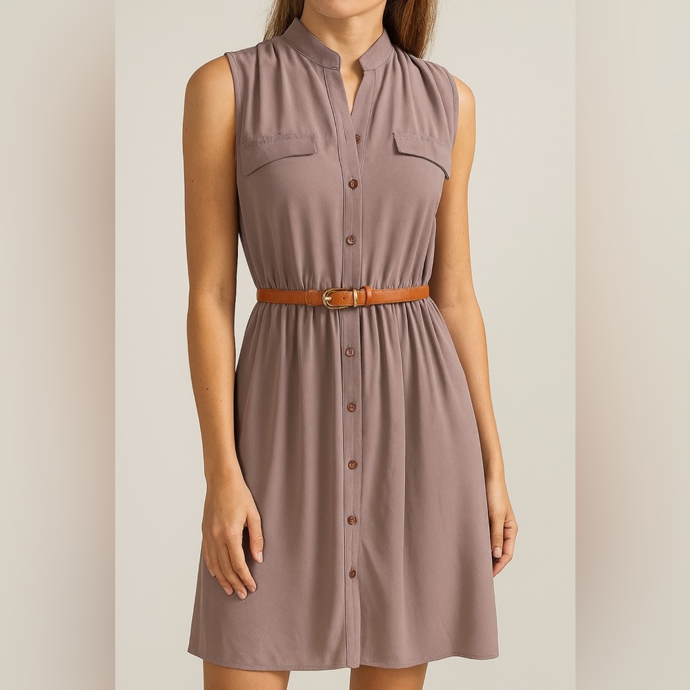 R n B brand Elegant Mauve Button-Down Dress‎